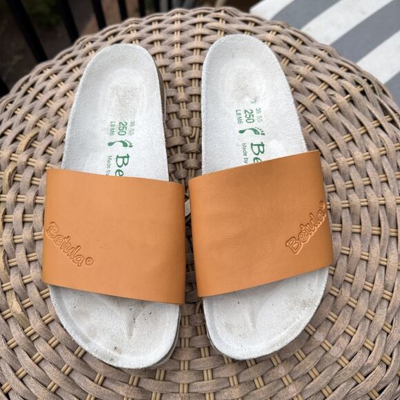 Betula by Birkenstock Tan Slide Sandals US 8 EU 39Women’s Comfort Shoes Brown - Picture 2 of 12